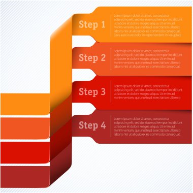 kırmızı etiket şablon için Infographics.