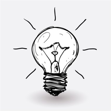 Elektrik ampulü biçimlendirilmiş vektör taslağı.