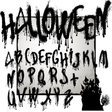 Halloween splashvector grunge abc. clipart