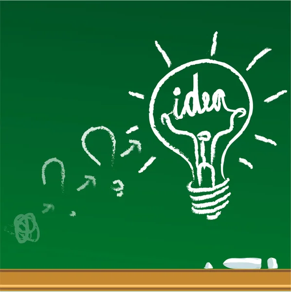 Idee gloeilamp op blackboard. — Stockvector