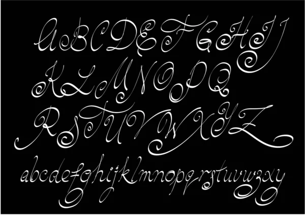 Vektör serbest el kaligrafi alfabesi — Stok Vektör