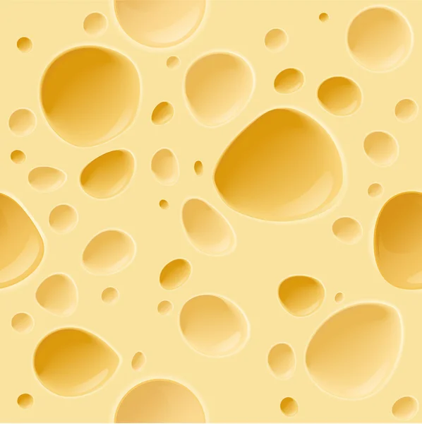 Yellow porous cheese seamless texture. — Stock Vector