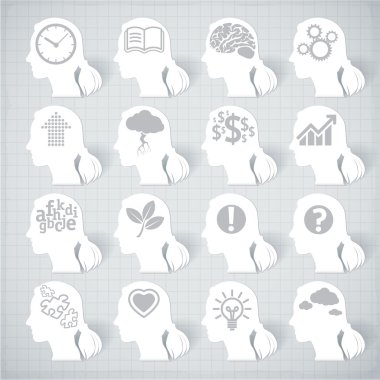 Thinking heads. clipart