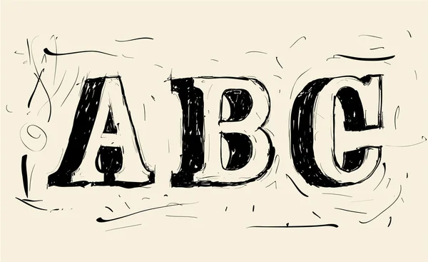 Hand drawn grunge scribble vector typeface — Stock Vector