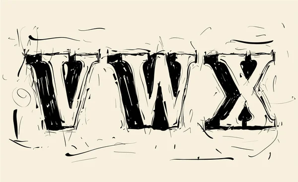 Grunge tracé à la main gribouillage vectoriel typeface — Image vectorielle