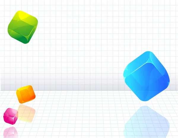 Kleur transparante kubussen abstract. — Stockvector