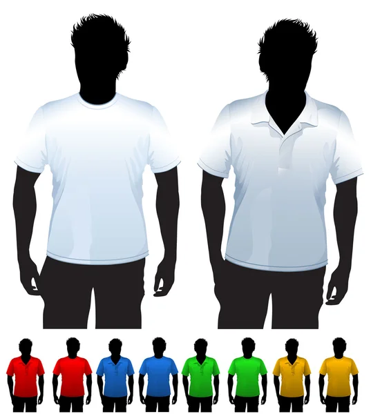 T-shirt i szablon projektu koszulki polo męskie. — Wektor stockowy