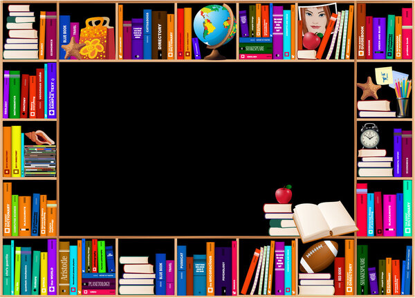 Деревянные книжные полки
.