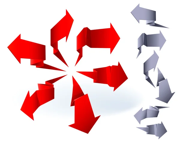 Flechas de papel Origami . — Vetor de Stock