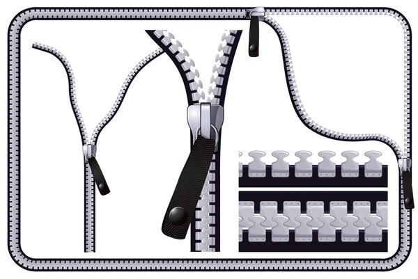 Cremallera sobre fondo blanco . — Archivo Imágenes Vectoriales