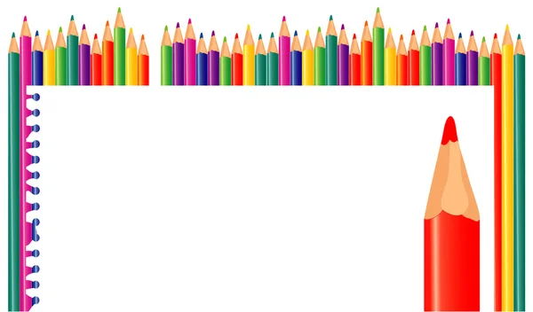 Crayons de couleur et papier . — Image vectorielle
