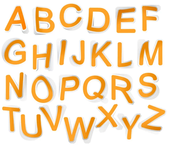 Paper tape alphabet font. — Stock Vector