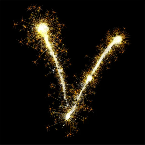 Vector sparkler alphabet. — Stock Vector