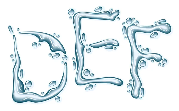 Water liquid vector alphabet. — Stock Vector