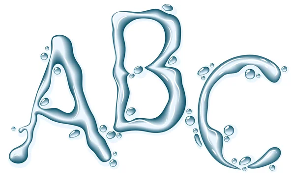 Alphabet vectoriel liquide eau . — Image vectorielle