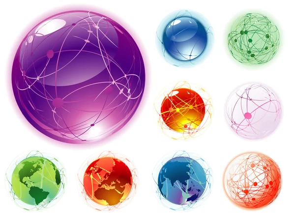 Transparent glossy globes. — Stock Vector