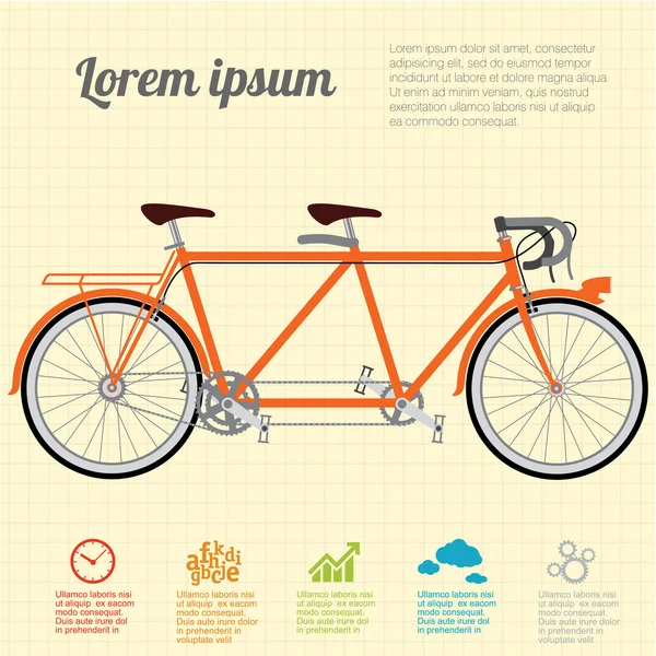 A bicicleta em tandem . —  Vetores de Stock