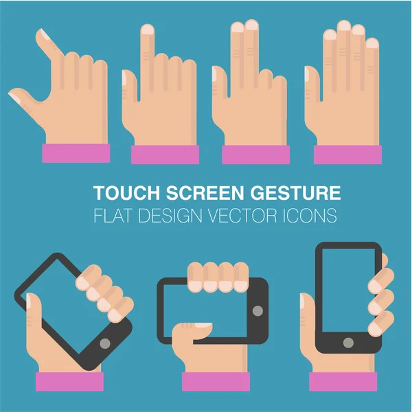 Tabletler ve gadget'lar ile dokunmatik ekran — Stok Vektör