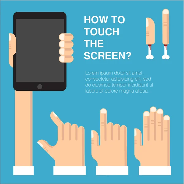 Tablets und Gadgets mit Touchscreen-Display — Stockvektor