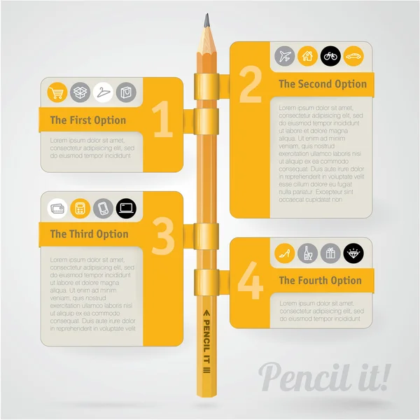 Pencil it! Infographic vector template. — Stock Vector