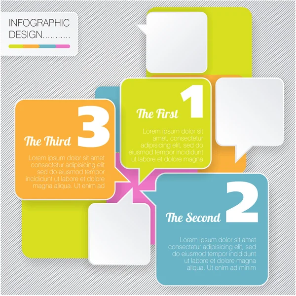 Buborék beszéd minimális lapos infographic sablon거품 연설 최소한의 평면 infographic 서식 파일. — 스톡 벡터