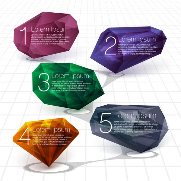 Modelo de design de vetor de gemas de cristal . — Vetor de Stock
