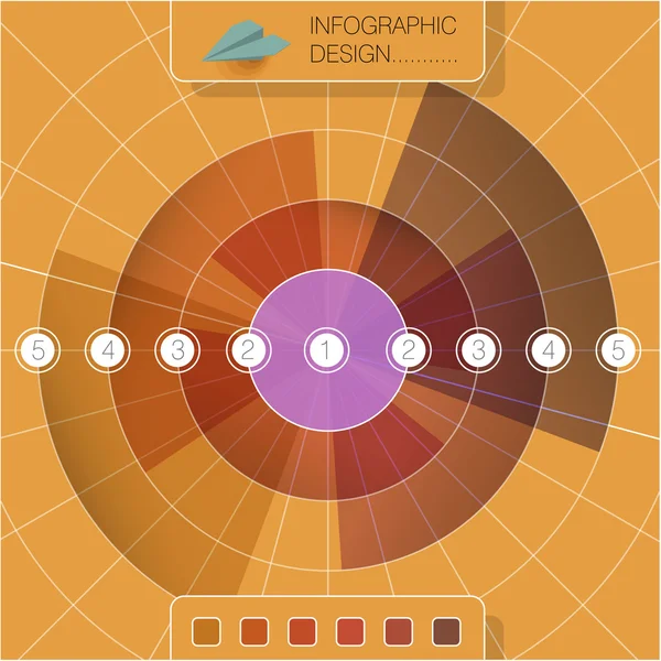 Radiale infografische Designvektorvorlage — Stockvektor