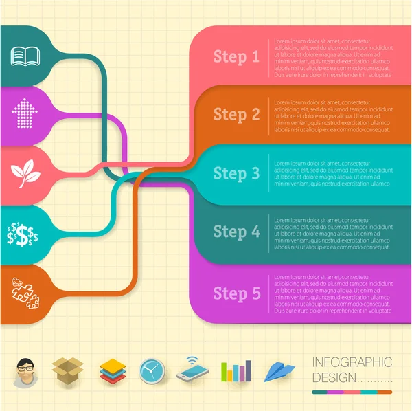 Diseño plano moderno infografía mínima — Archivo Imágenes Vectoriales