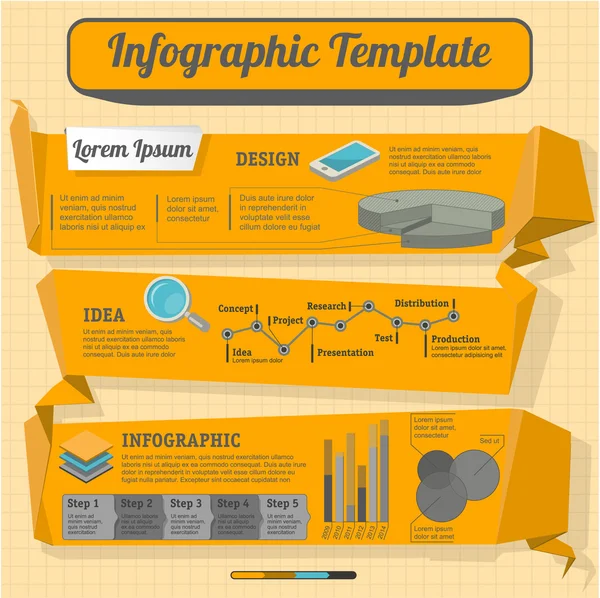 최소한의 흑백 벡터 infographic 템플릿. — 스톡 벡터