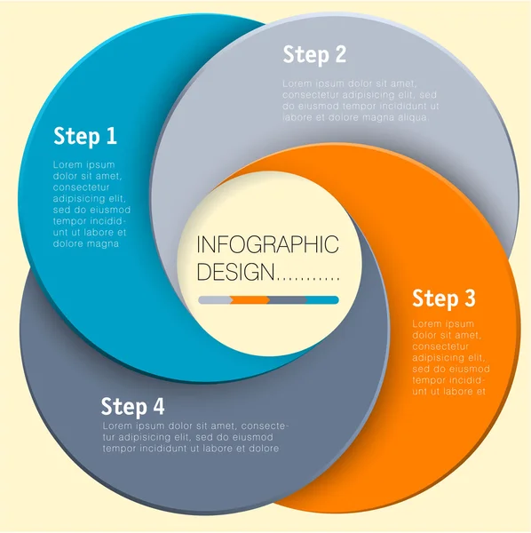 紙サークル ベクトル インフォ グラフィック ステップ — ストックベクタ