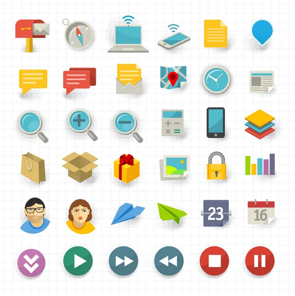 Conjunto de iconos de comunicación y negocios — Vector de stock