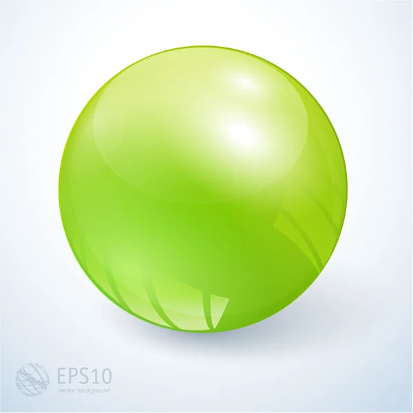 Globe transparent brillant vert . — Image vectorielle