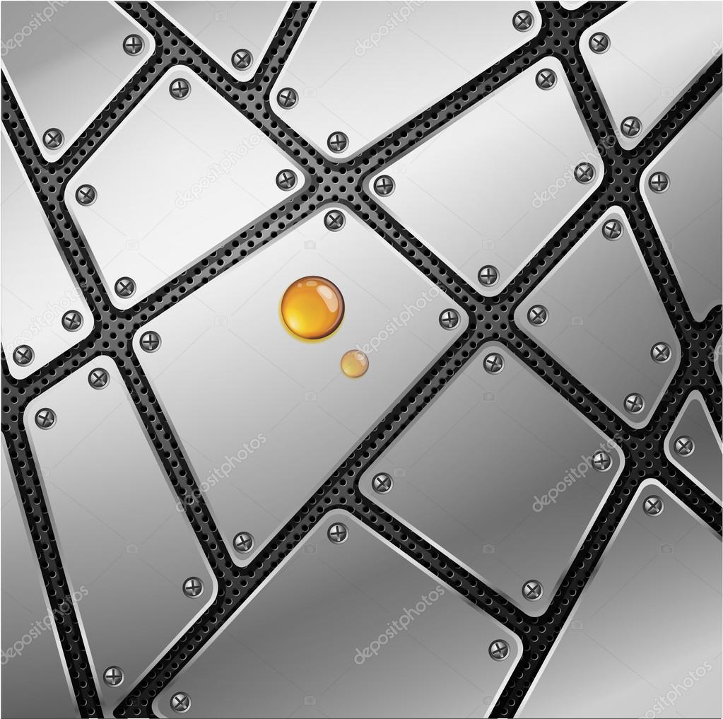 Glossy metal plate vector background