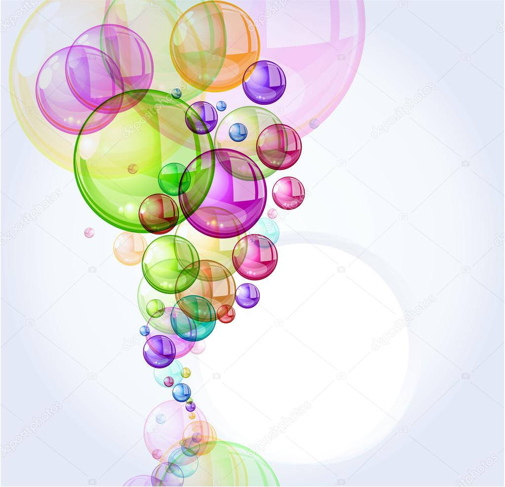 Color abstract with transparent bubbles.