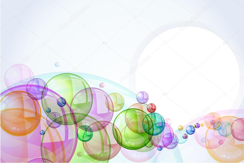 Color abstract with transparent bubbles.