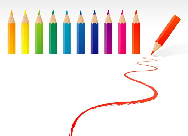 Crayons de couleur . — Image vectorielle