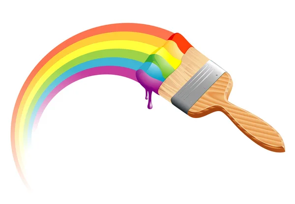 Rainbow brush. — Stock Vector