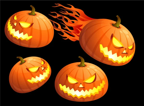 Hallooween pumpkin icon set. — Stock Vector