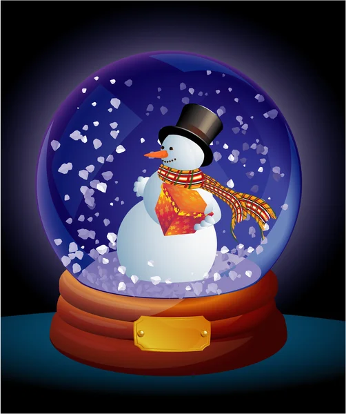 Christmas snow dome. — Stock Vector