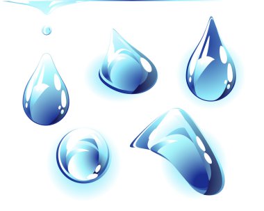 temiz su damlaları kümesi.