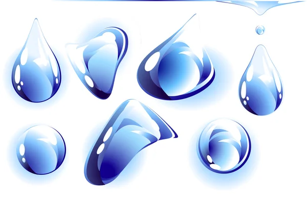 Set of  clear water drops. — Stock Vector