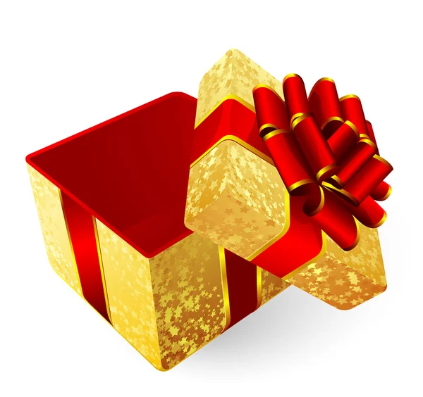 Caja de regalo de oro . — Vector de stock