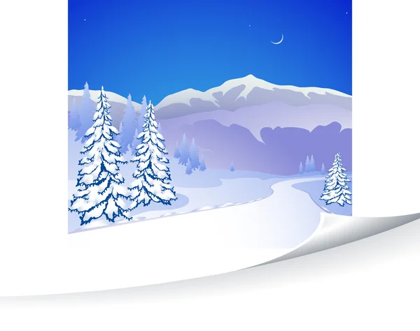 Winter landscape. — Stock Vector