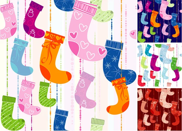 Christmas socks. — Stock Vector