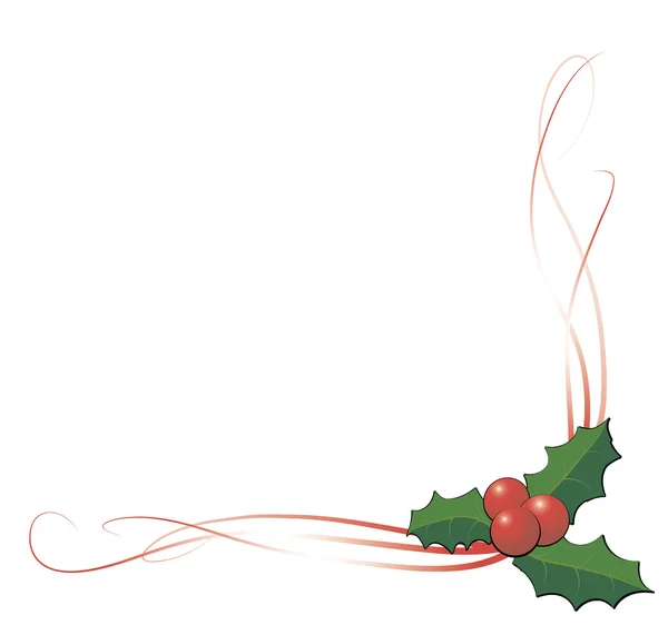 Holly decoratie van Kerstmis — Stockvector
