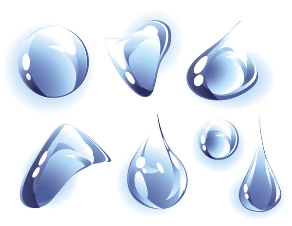 Gotas azules claras . — Vector de stock