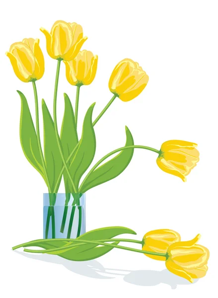 Tulipes jaunes. — Image vectorielle