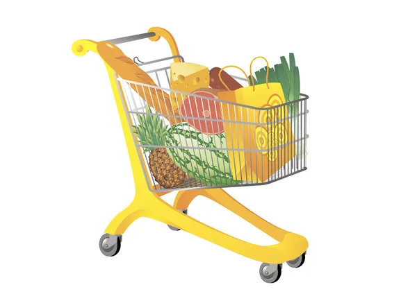 Carrello del supermercato. — Vettoriale Stock