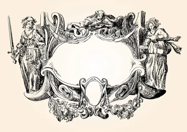 Marco heráldico victoriano — Archivo Imágenes Vectoriales