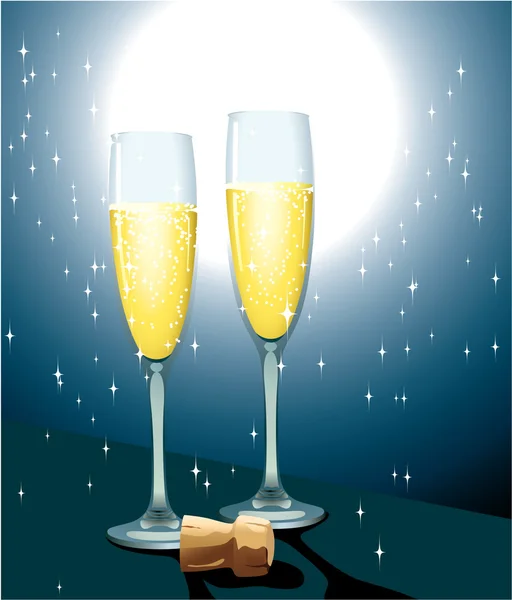 Celebrating Champagne. — Stock Vector